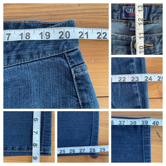 Chaps Denim Madden Straight Leg Mid-Rise Blue Jeans 99% Cotton Size 18W - Picture 11 of 12